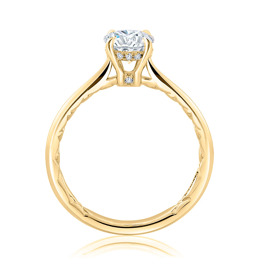 A. Jaffe Hidden Halo Solitaire Engagement Ring in 14K Yellow Gold