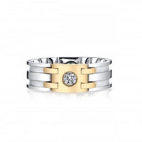 14Kt Yellow & White Gold M-FIT Wedding Band With .25ct Natural Diamond