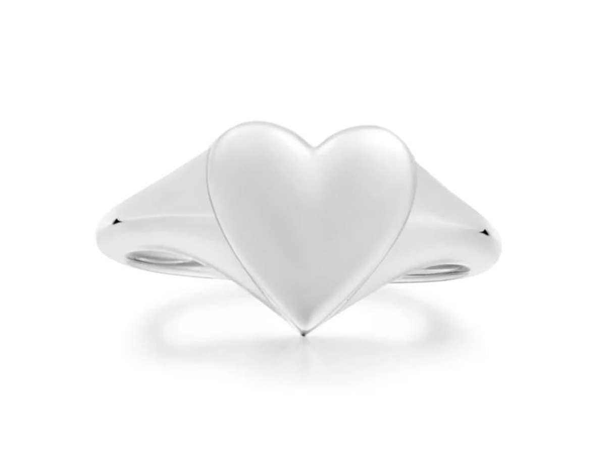 Ania Haie Love Signet Heart Ring in Sterling Silver