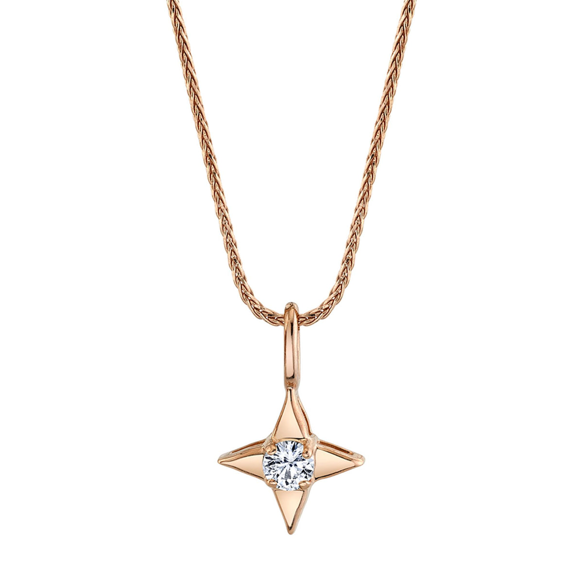 Star Of Hope 14Kt Rose Gold  Pendant with .10ct Natural Diamond