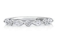 A.Jaffe Alternating Marquise and Round Diamond Anniversary Band in 14K White Gold