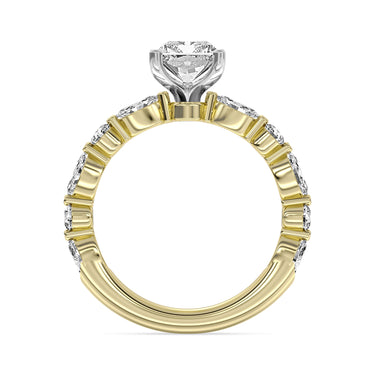 Centurion Collection 14Kt Yellow Gold 100-Faceted 2.5ct Lab-Grown Radiant Center Diamond Engagement Ring