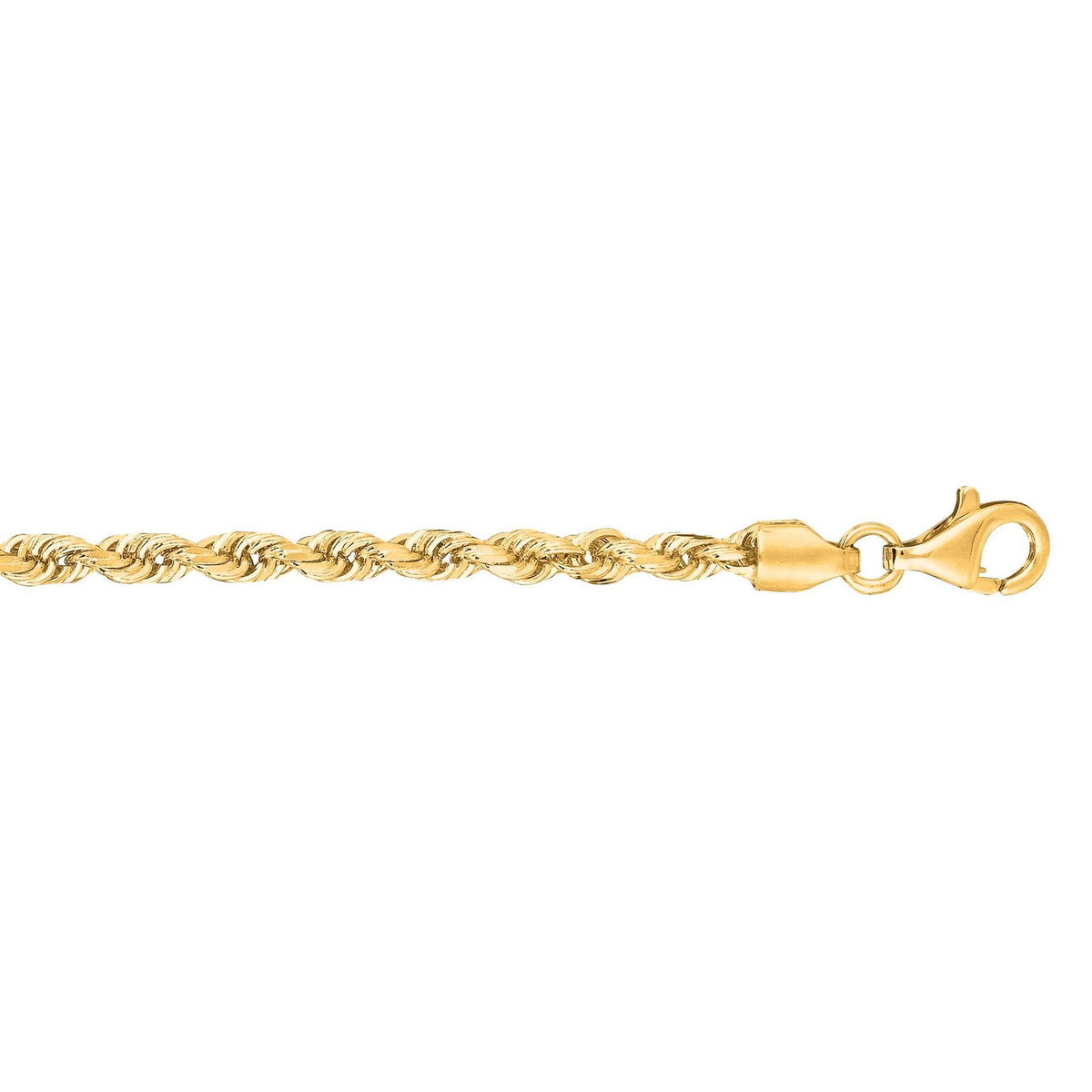 10Kt Yellow Gold 3mm Diamond-Cut Rope Chain