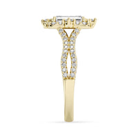 Lasker's Big Rocks Collection 14Kt Yellow Gold Halo Ring With Lab-Grown Center Diamond