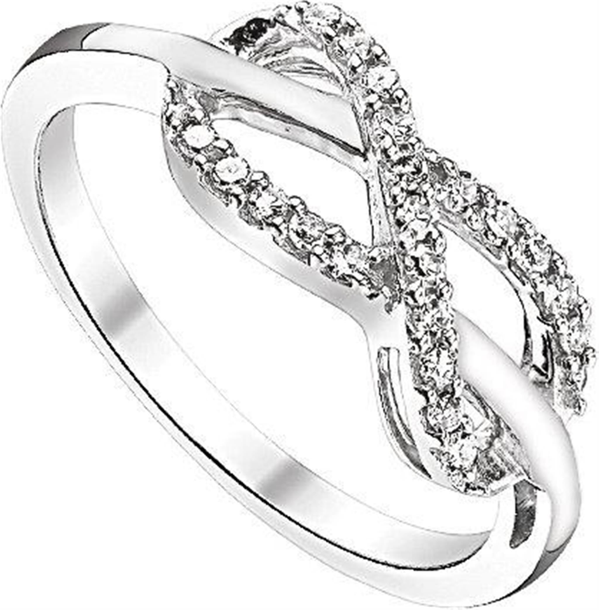 Sterling Silver Infinity Diamond Ring