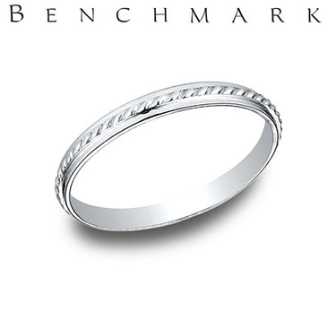 "The Stylist" 14Kt White Gold 2mm Band with Rope Design Center