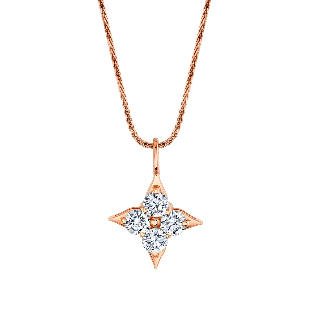 Star Of Hope 14K Rose Gold Pendant with .75cttw Natural Diamond