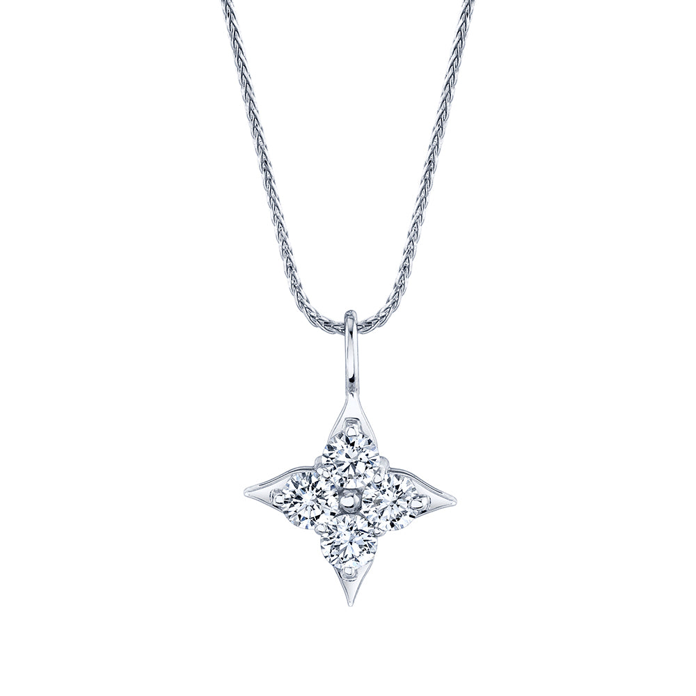 Star Of Hope 14K White Gold Pendant with .75cttw Natural Diamond