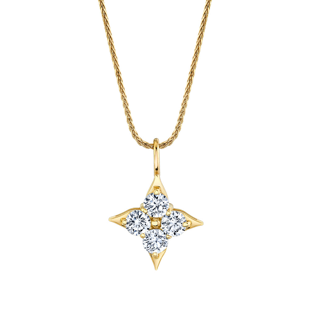 Star Of Hope 14K Yellow Gold Pendant with .75cttw Natural Diamond