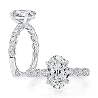 A.Jaffe 14Kt White Gold Diamond Euro-Shank Engagement Ring