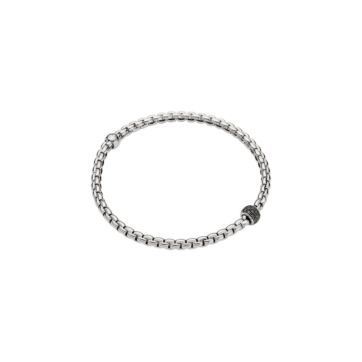 FOPE 18Kt White Gold 0.20cttw Black Natural Diamond EKA Flex'It Bracelet