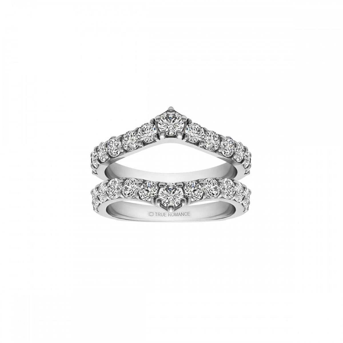 14Kt White Gold Insert Guard / Wrap Insert Guard Ring With 2.00cttw Natural Diamonds