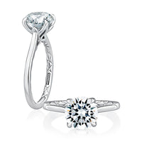 A. Jaffe Tulip Solitaire Engagement Ring in 14K White Gold