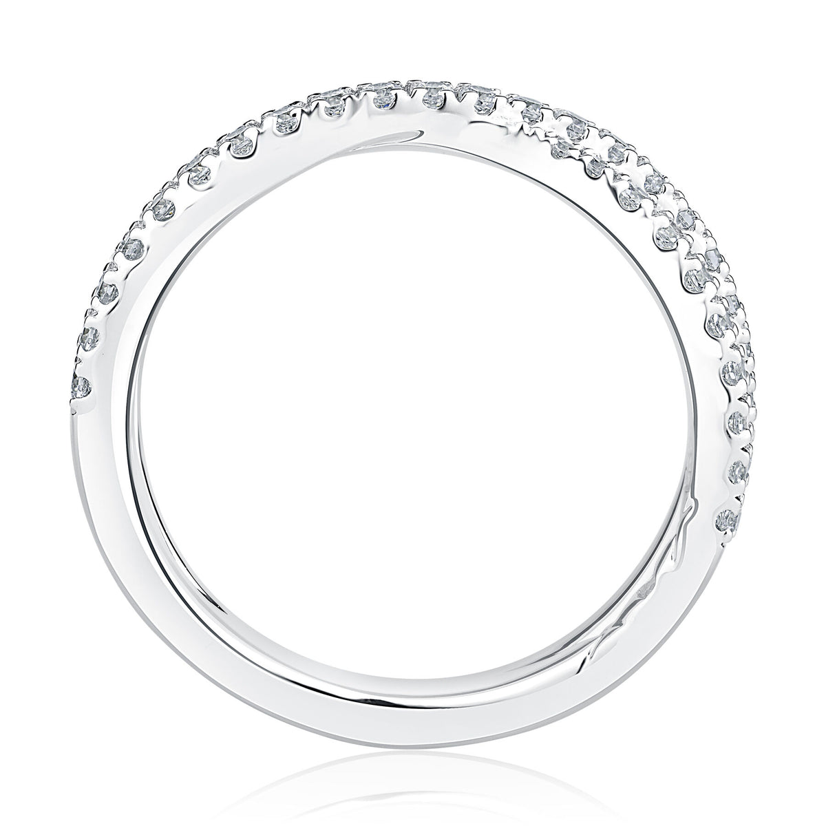 A.Jaffe Criss-Cross Anniversary Band with 0.44cttw Natural Diamonds