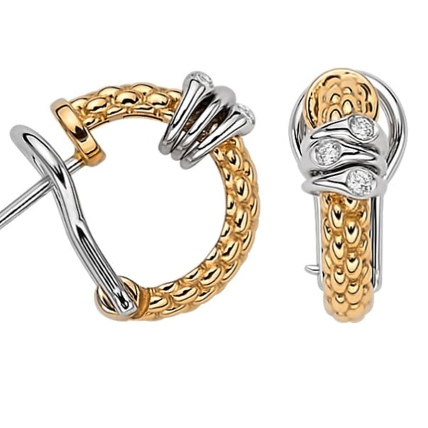 Fope 18Kt Yellow and White Gold PRIMA Hoop Earrings