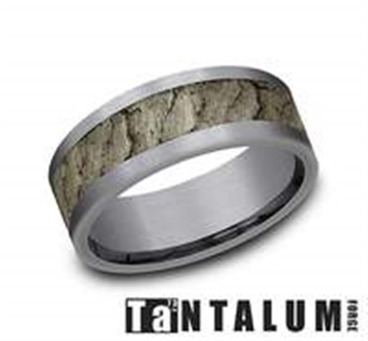 Tantalum Gray Engraved Wedding Band