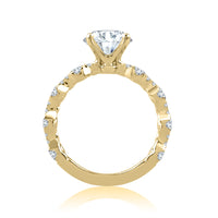 A. Jaffe Round Center Sparkle Yellow Gold Engagement Ring