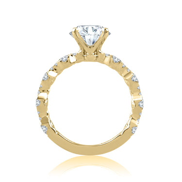 A. Jaffe Round Center Sparkle Yellow Gold Engagement Ring Mounting