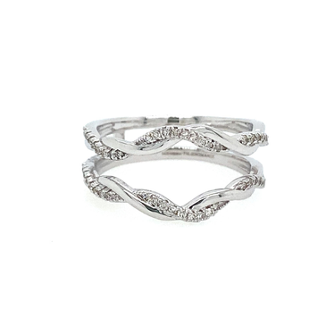 14Kt White Gold Twisted 0.27cttw Natural Diamond Guard Ring
