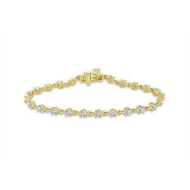 14Kt Yellow Gold Natural Diamond Tennis Bracelet