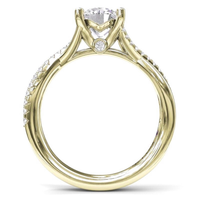 Fana 14Kt Yellow Gold Engagement Ring Mounting With 0.27cttw Natural Diamonds