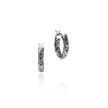 John Hardy Sterling Silver JH Essential Hoop Earrings