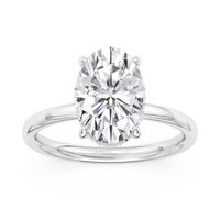 Lasker's Big Rocks Collection 14Kt White Gold Engagement Ring With Lab-Grown Center Diamond