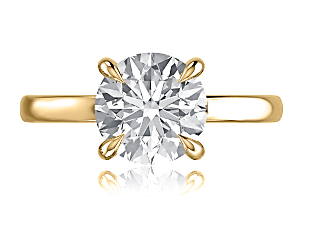 A.jaffe A. Jaffe Classic Solitaire Engagement Ring Mounting in 14K Yellow Gold ...