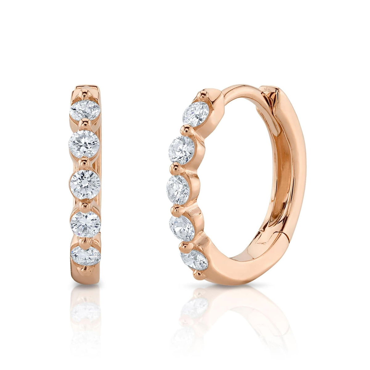 Shy Creation Gold Vanessa-Set Diamond Hoop Earrings