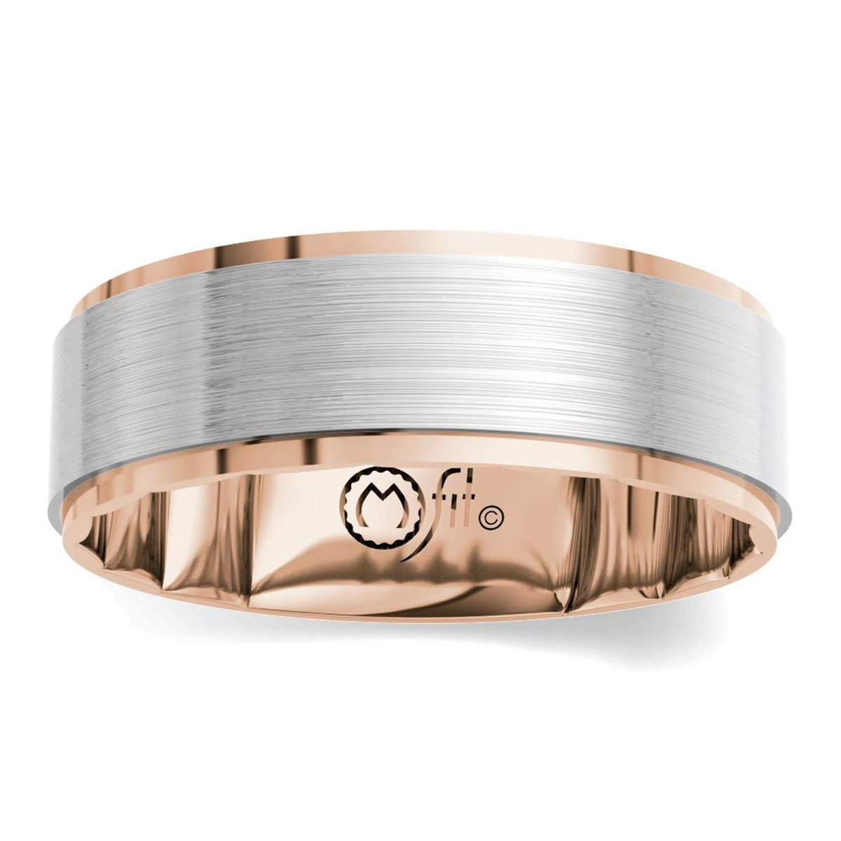 10Kt Rose  White Gold 7mm M-FIT Band