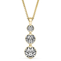 Past, Present, Future 14Kt Yellow Gold 3-Stone Pendant With .50cttw Natural Diamond