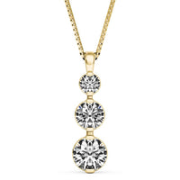 Past, Present, Future 14Kt Yellow Gold 3-Stone Pendant With .25cttw Natural Diamond