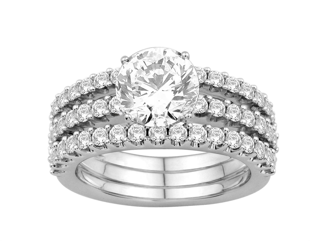 14Kt White Gold Ring Mounting With 1.19cttw Natural Diamonds