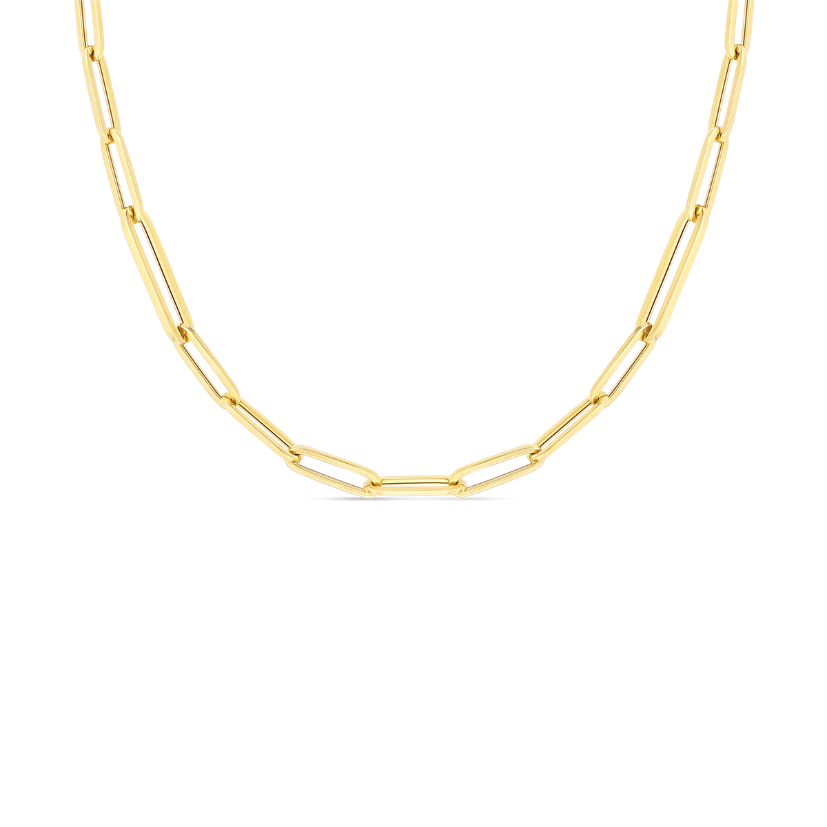Roberto Coin 17" 18K Yellow Gold Alternating Size Paperclip Link Chain