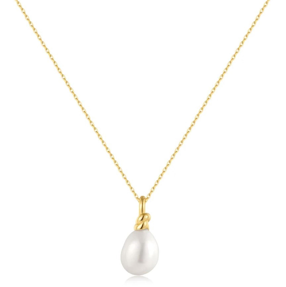 Ania Haie Freshwater Pearl Pendant in 14Kt Yellow Gold Overlay on an 18" Chain with 3" Extende