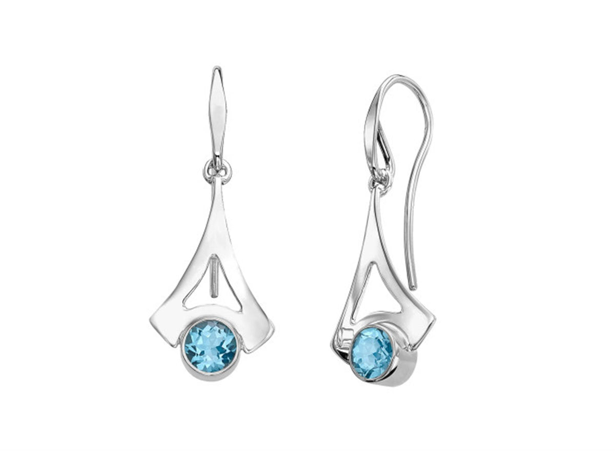 E.L. Designs Silver Reminisce Blue Topaz Earrings