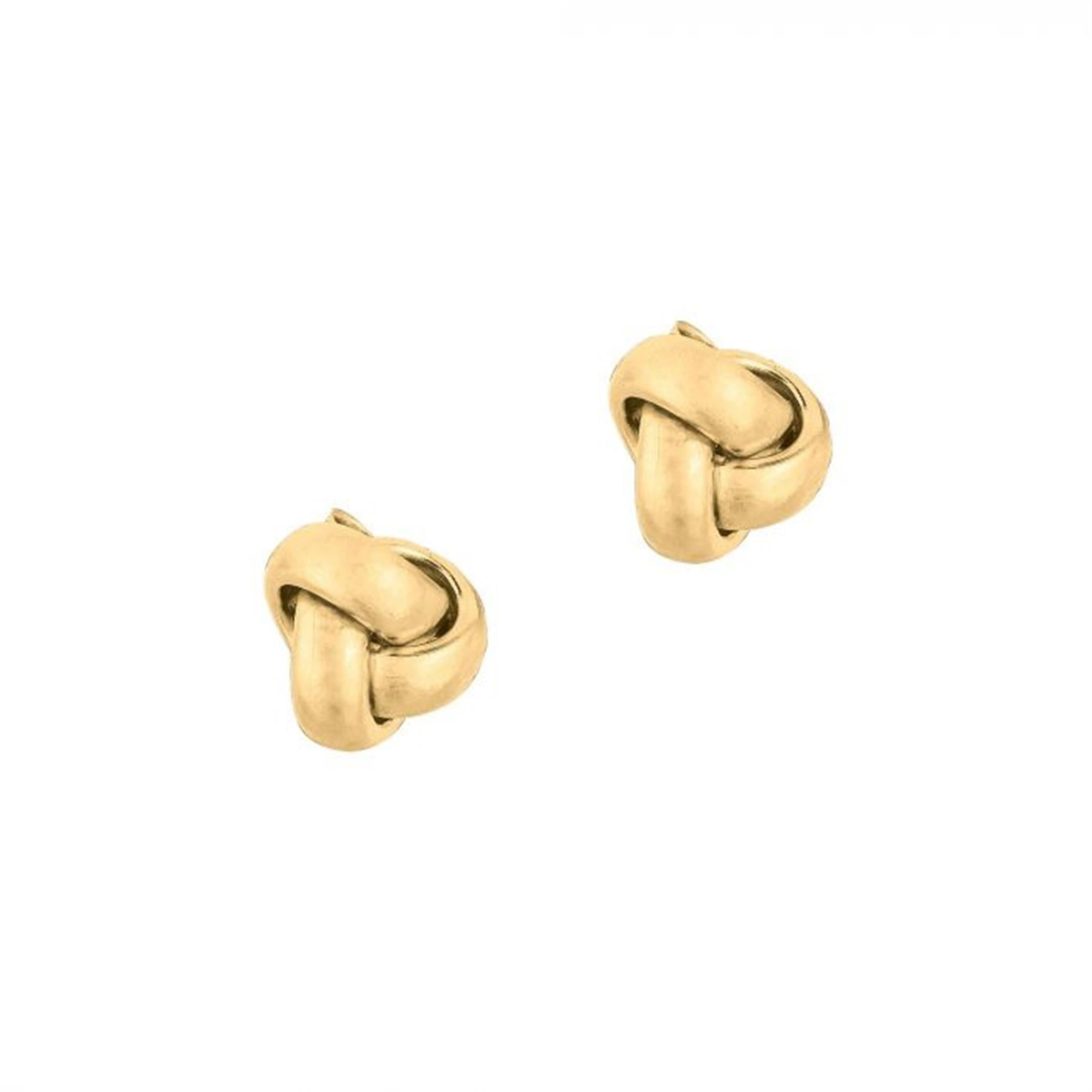 14K Yellow Gold Love Knot Stud Earrings