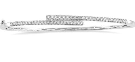 14Kt White Gold Diamond Bangle Bracelet