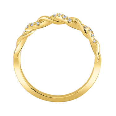 14Kt Yellow Gold Twist Band with .10Cttw Natural Diamonds