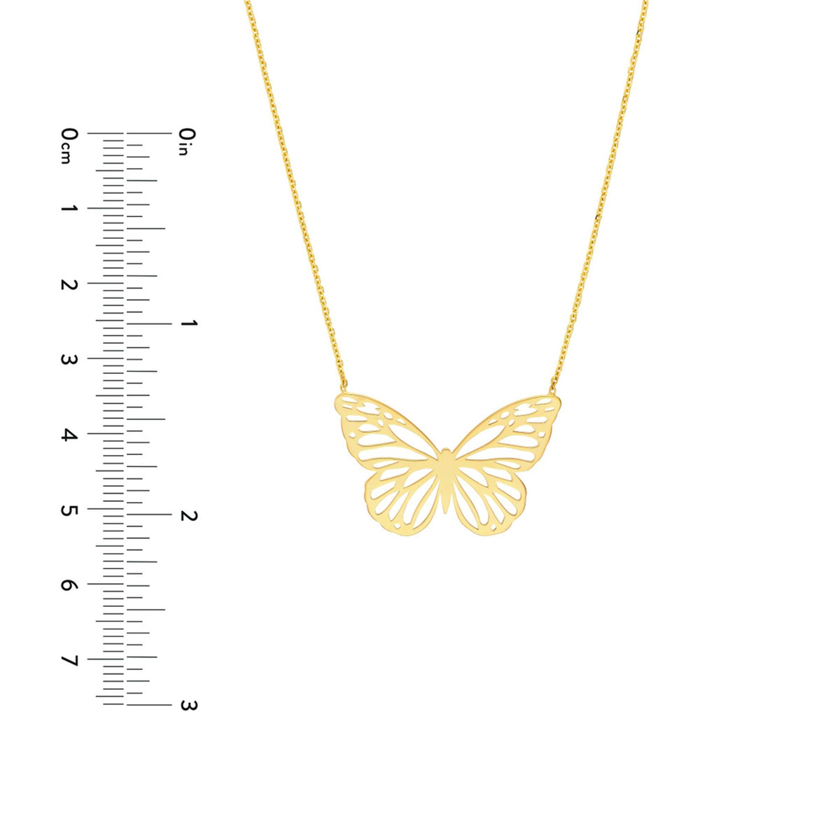 14K Yellow Gold Butterfly Pendant