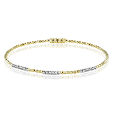 Simon G. 18Kt Yellow & White Gold 0.21cttw Diamond Flex Bangle Bracelet