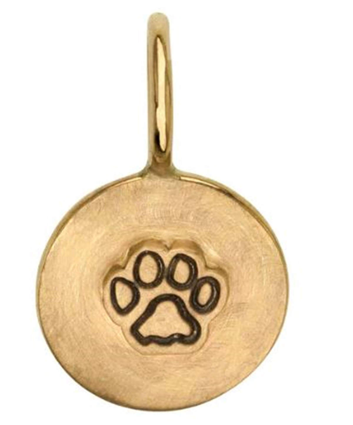 Heather B Moore 14Kt Yellow Gold 11mm Charm with Raised Paw Print Stamp