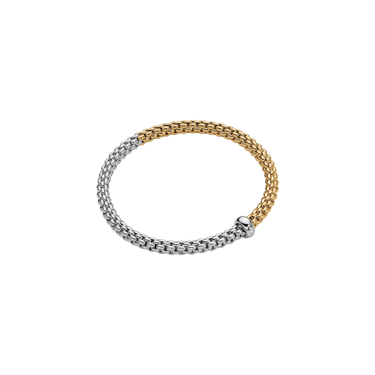FOPE 18Kt Yellow & White Italian Gold SOLO Flex-It Bracelet