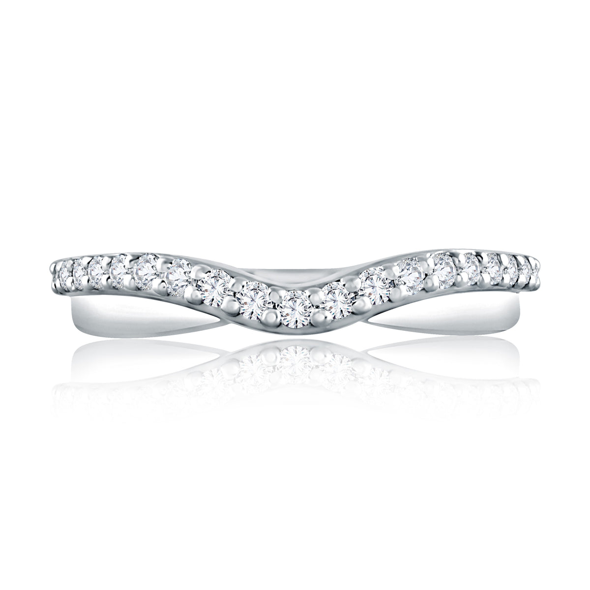 A.Jaffe Curved 0.25cttw Diamond Anniversary Band in 14Kt White Gold