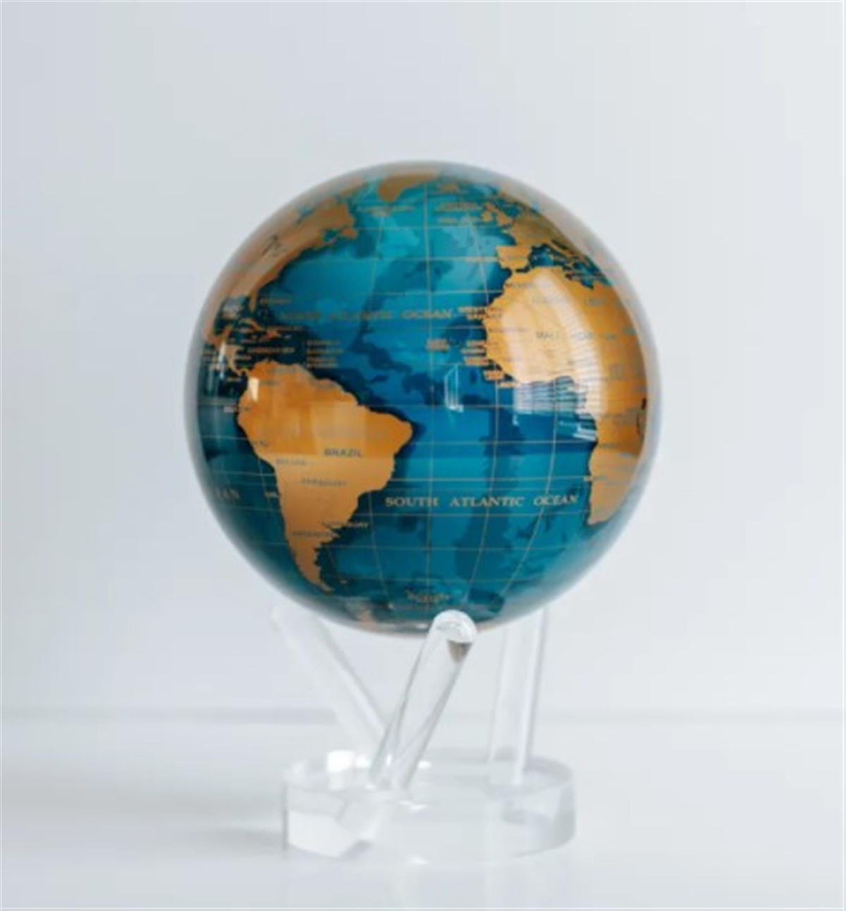 MOVA 6" Gold Terrestrial and Dark Blue Ocean Globe with Acrylic Base