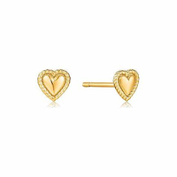 Ania Haie Gold Rope Heart Stud Earrings