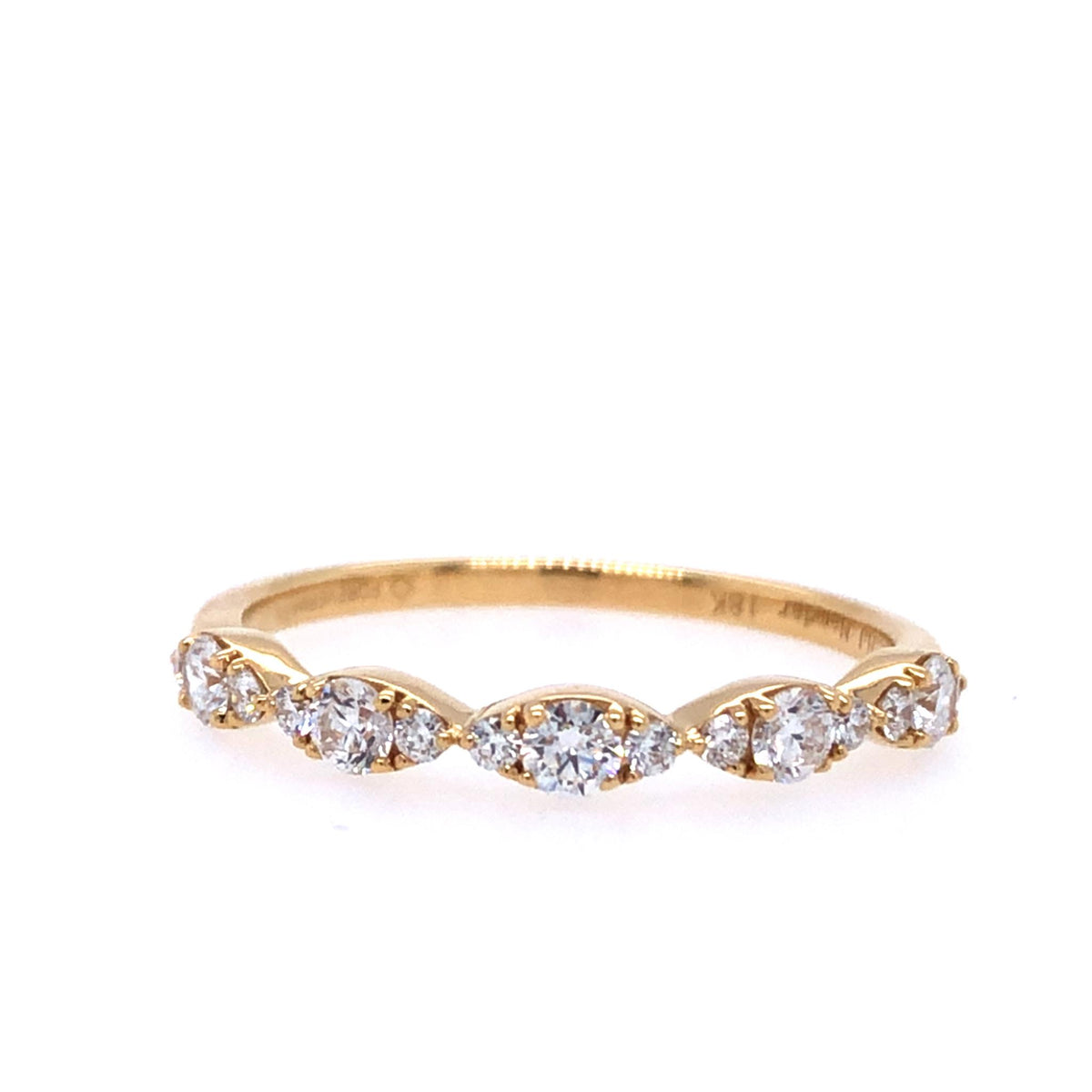 18Kt Yellow Gold Stackable Wedding Ring With 0.35cttw Natural Diamonds