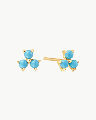 Ania Haie 14Kt Gold Overlay Lab Created Turquoise Lotus Stud Earrings