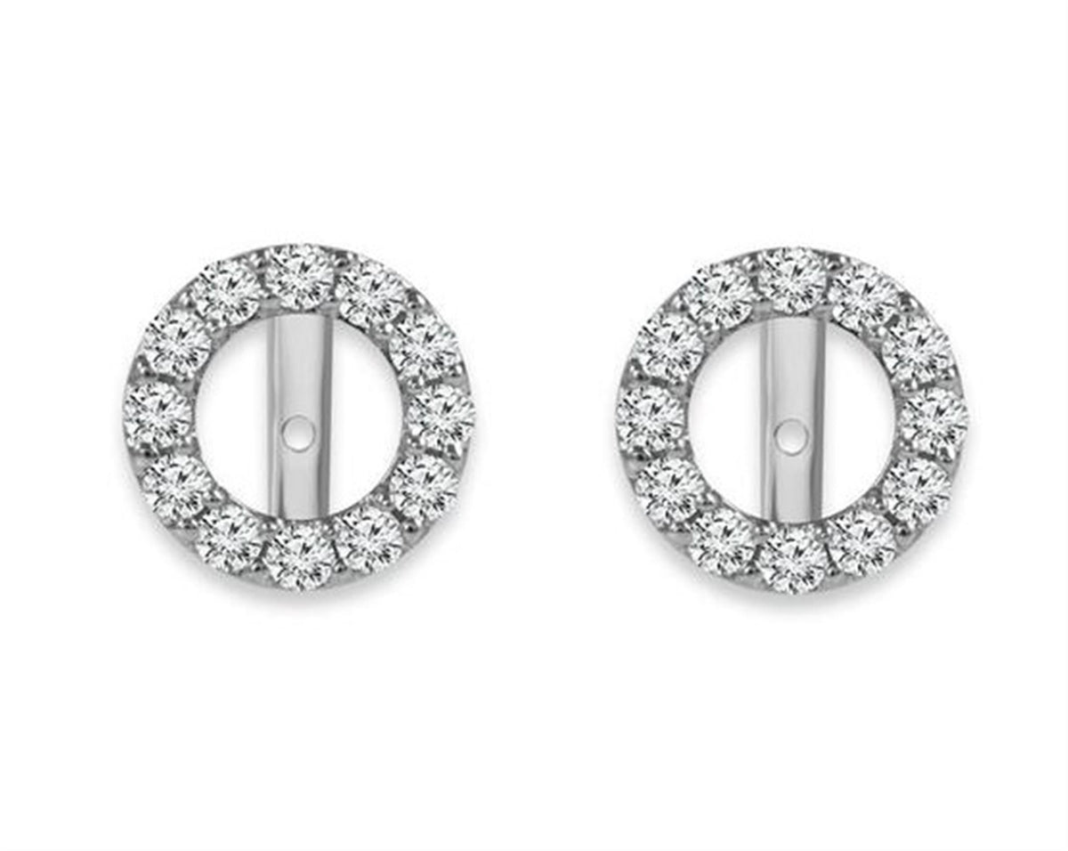 14Kt White Gold Earring Jackets 0.50cttw Natural Diamonds