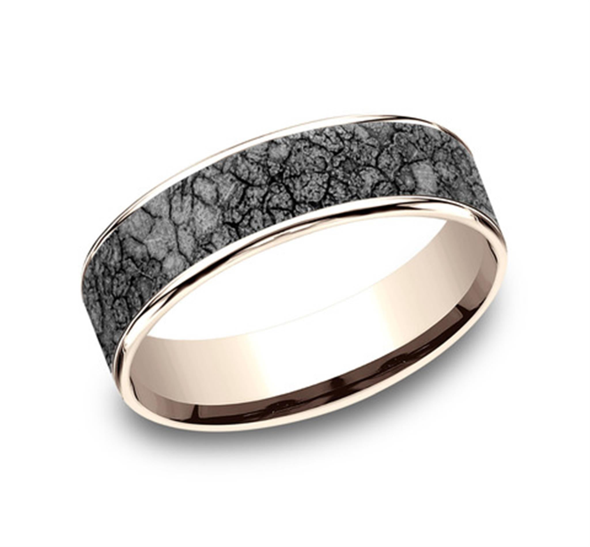 Tantalum  14Kt Gray  Rose Ammara Stone Band